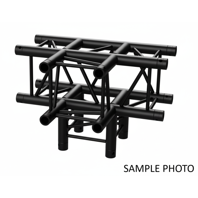 4-Ways 90° "T" Junction Corner with 29 cm Side for Square Truss Black (29CTBPB)