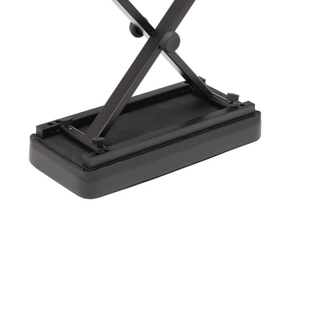 Metal keyboard bench with quick setting mechanism and extra padded seat