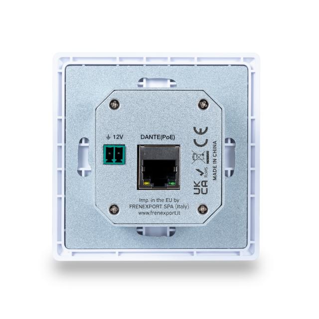 Bluetooth Audio to Dante® 2x2 Wall Plate with PoE (EU/UK 1-Gang)