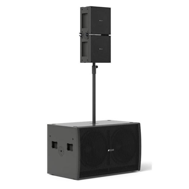 Sistema audio composto da un Sub Passivo 2x18" + 2x12" Slim Array Nero