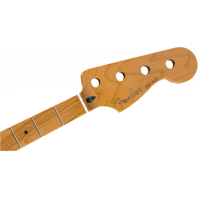 Roasted Maple Jazz Bass Neck, 20 Medium Jumbo Frets, 9.5", Maple, C Shape