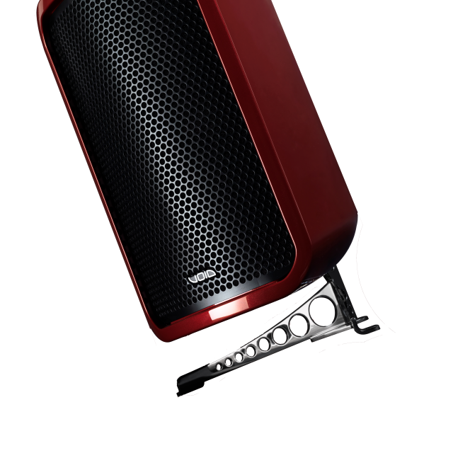 Active reflex subwoofer with dual 8” woofers and amplifier module, 600 W, 24-bit DSP, IP-rated (red)