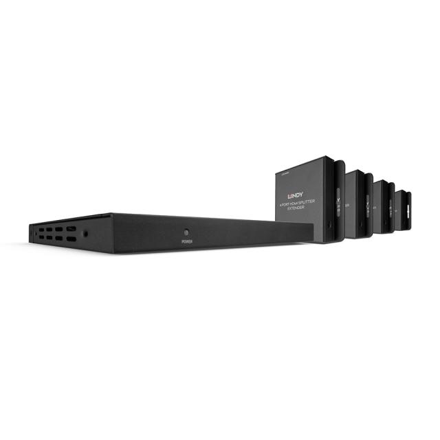 4 Port 4K30 HDMI & IR Cat.6 Extender Splitter, 70m