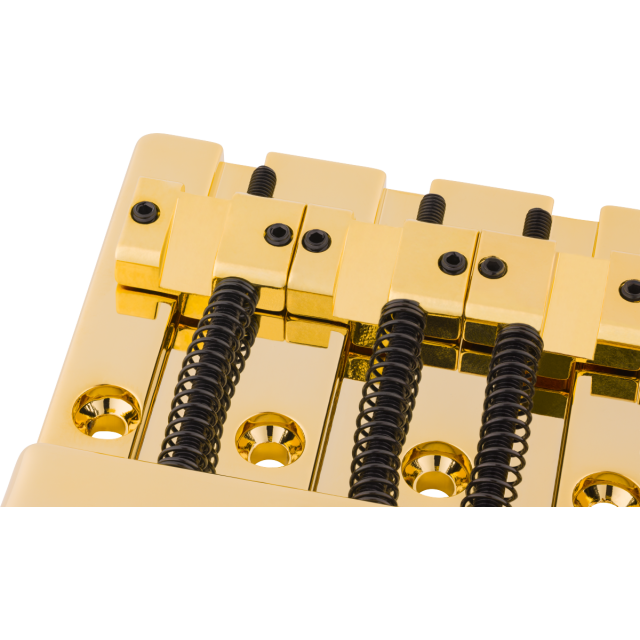 Fender® HiMass™ 4-String Bass Bridge Assembly With Zinc Saddles, Gold