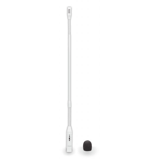 Microfono a collo d'oca cardioide con interruttore - lunghezza 55 cm, Bianco
