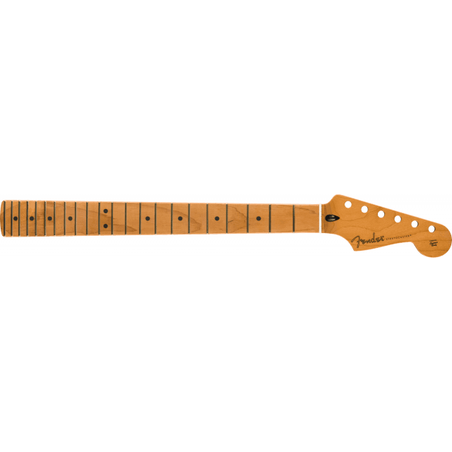 Satin Roasted Maple Stratocaster® Neck, 22 Jumbo Frets, 12", Maple, Flat Oval Shape