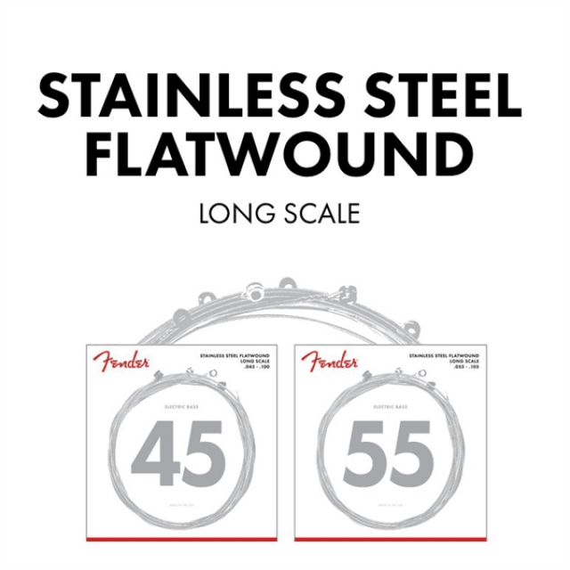 Stainless 9050's Bass Strings Set Stainless Steel Flatwound 9050L .045-.100 Gauges