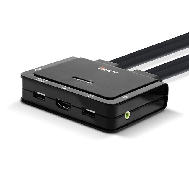 2 Port HDMI 4K60, USB 2.0 & Audio Cable KVM Switch