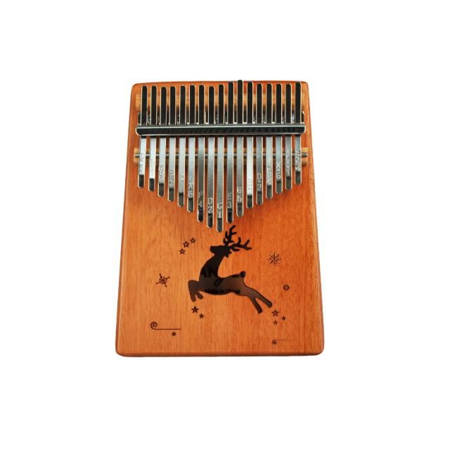 Mahogany Kalimba 17 notes- Reindeer design