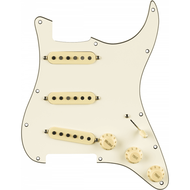 Pre-Wired Strat® Pickguard, Pure Vintage '59 w/RWRP Midde, Parchment 11 Hole PG