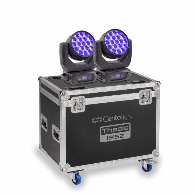2 x LED Zoom Moving head 19 x 15W  with Flight Case