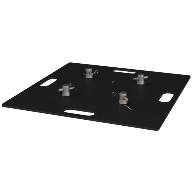 600 x 600 x 8 mm Rectangular Base for Truss with Slotted Holes Black (F70ABS668)