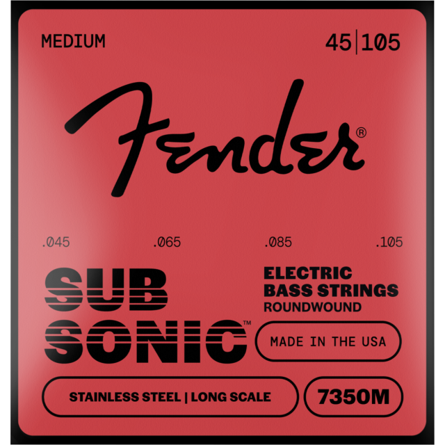 Muta Fender SubSonic™ 7350M Bass Strings, Stainless Steel, Long Scale, Gauges .045-.105, 0737350406