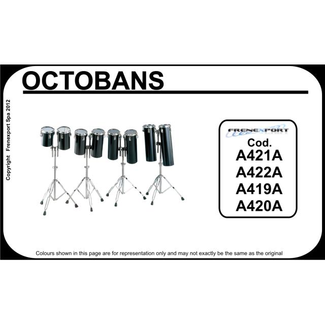 Coppia di Octoban in alluminio nero con stand