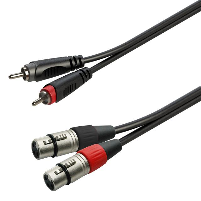 Cavo adattatore sbilanciato 2xRCA maschio - 2xXLR maschio / 6mt