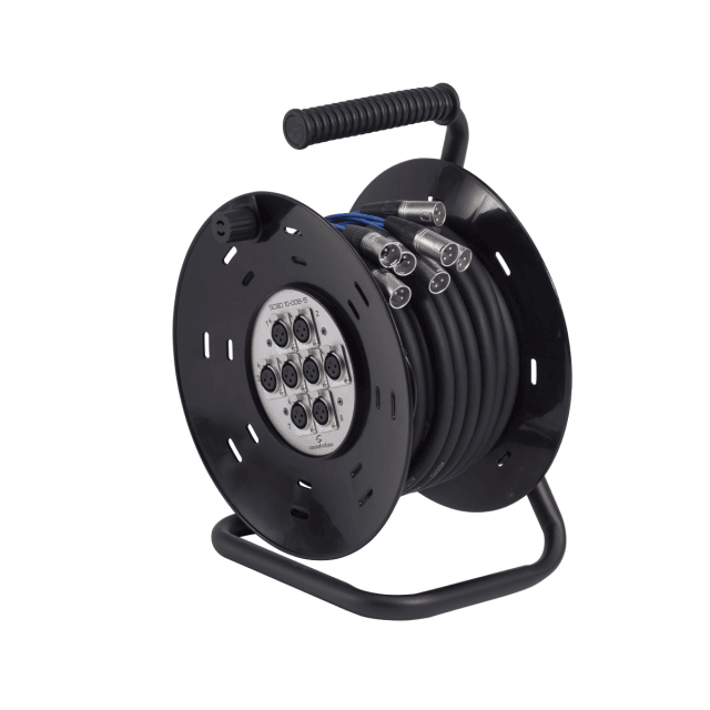 Stage box professionale 8 ingressi con avvolgitore e cavo da 20 metri