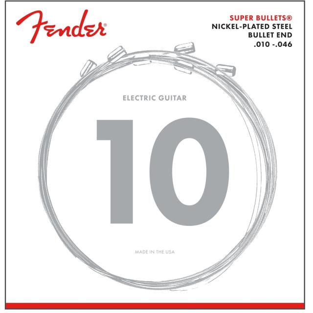 Super Bullet® Strings, Nickel Plated Steel, Bullet End, 3250R Gauges .010-.046, (6)