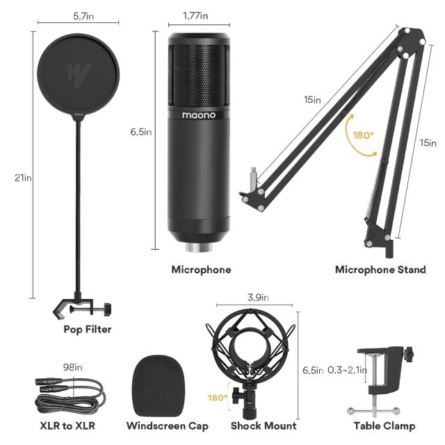 Condenser studio microphone set AU-PM320S