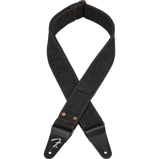 Fender® x Wrangler® Riveted Denim Strap, Black