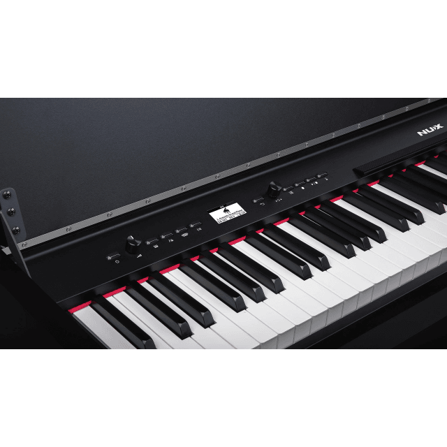 Digital piano with cabinet and triple sensor hammer action keyboard - black