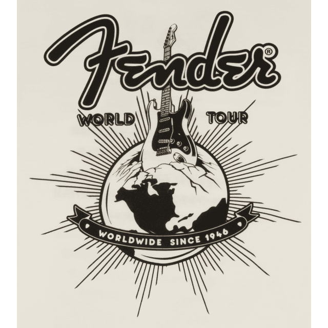 Maglietta Fender® World Tour, bianco vintage, M