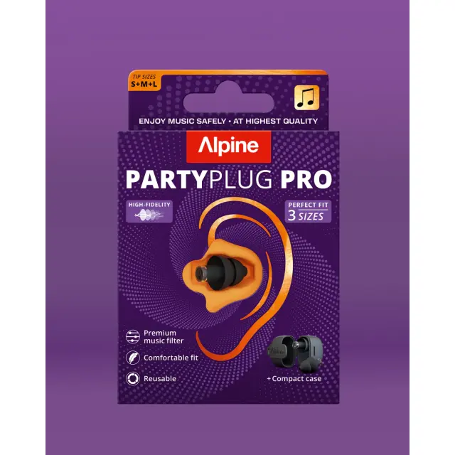 High-fidelity earplugs for festivals, concerts & clubs. - Black