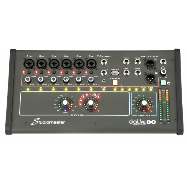 8-CH, 2 Effect Busses Ultra Compact Digital Mixer with Remote Control