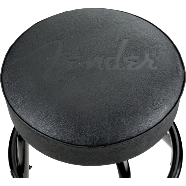 Fender™ Embossed Black Logo Barstool, Black/Black, 30"