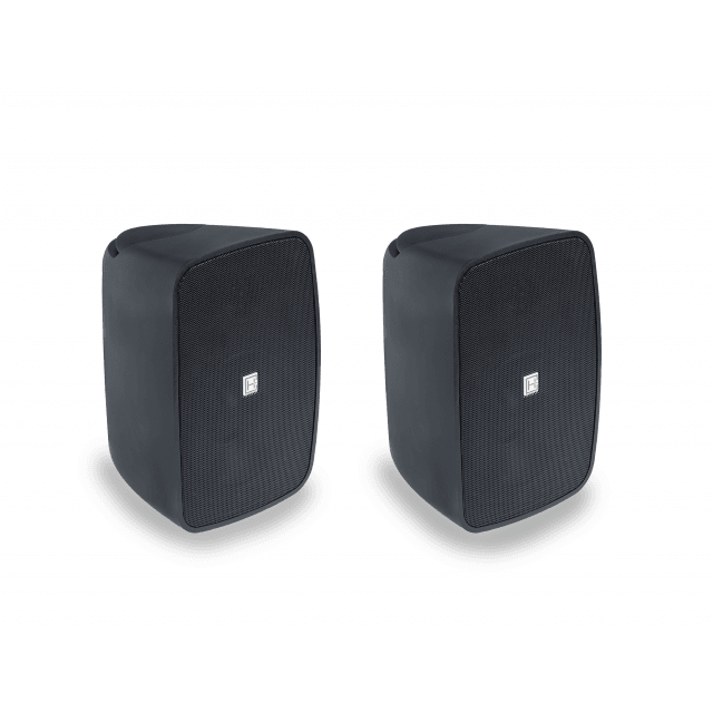 5.25" 2-Way Active Wall-Mount Speaker Pair with BT control, Black