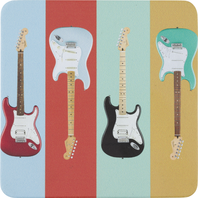 Fender® Stratocaster™ Modern Design Coaster Set
