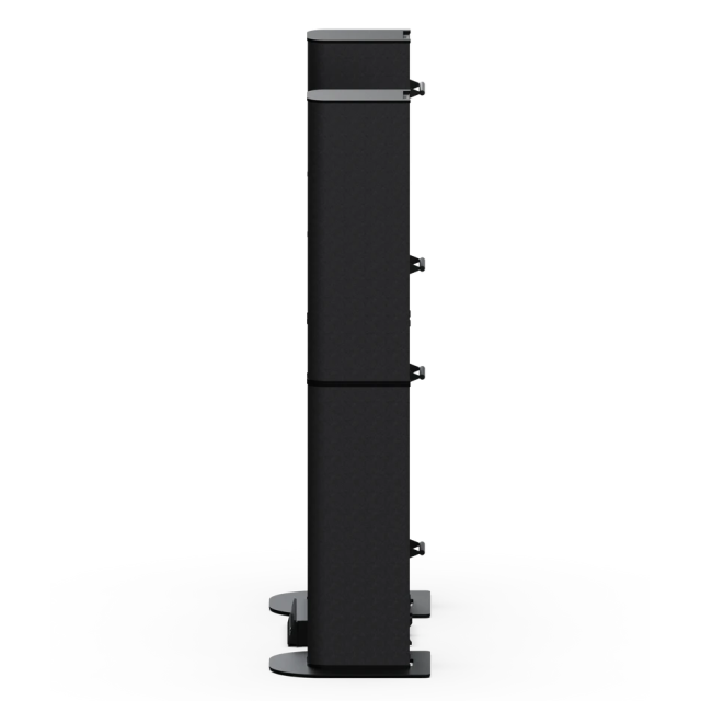 Coppia di Diffusori di Design a Colonna Full-range completi di accessori + Amplificatore 4CH x 2500W @4Ω