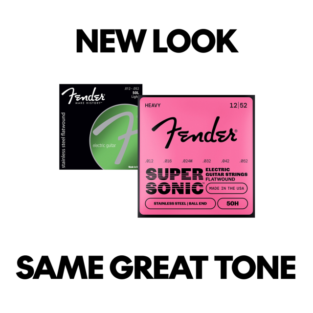 Muta Fender SuperSonic™ 50H Guitar Strings, Flatwound Stainless Steel, Ball End, .012-.052, 0730050403