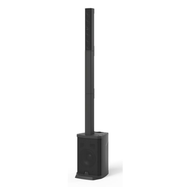 PA Active column system with 8” subwoofer, 4x2.5” PAT® array, built-in mixer and Bluetooth/USB/SD media player (black)