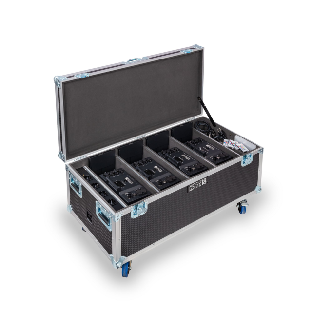 4x IP65 high power battery wash projector 18x15W with Flight Case