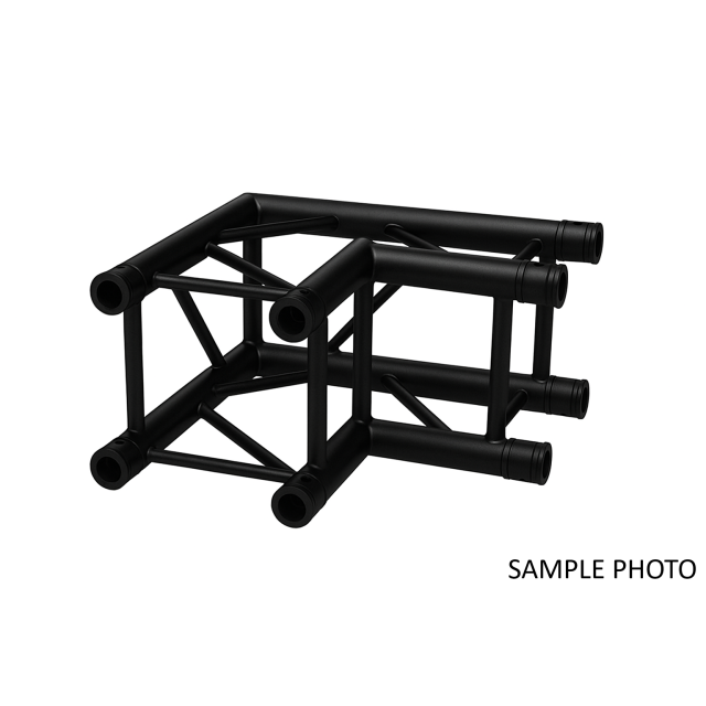 2-Ways 90° Junction Corner with 29 cm Side for Square Truss Black (29CPB)