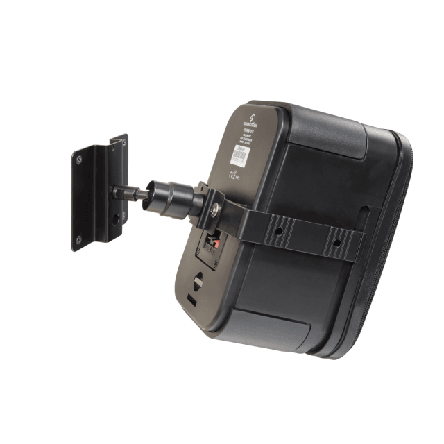 Wall mount black speaker stand with omniball system