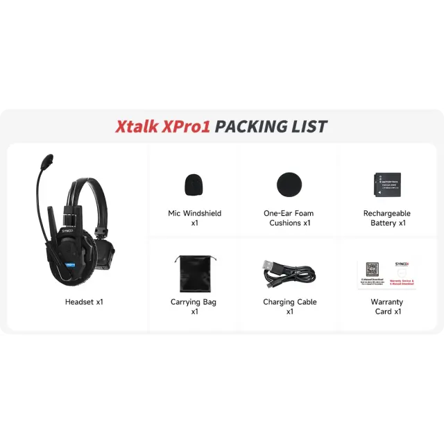 (1x unit, single-ear) 2-Way Intercom Headset Communication System, 500m Transmission Range