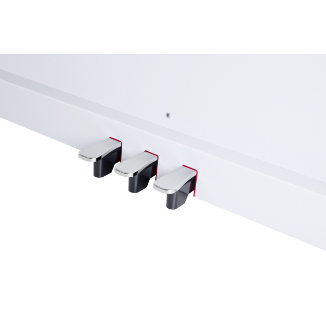 Digital piano with cabinet and triple sensor hammer action keyboard - white