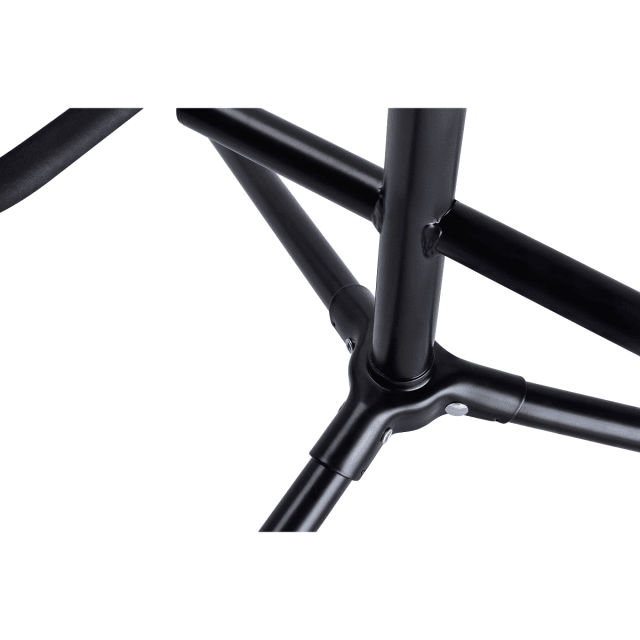 Universal double guitar and bass stand with height adjustment and safety strap