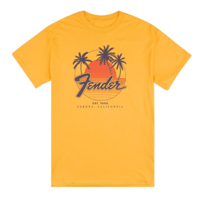 Fender® Palm Sunshine Unisex T-Shirt, Marigold, S