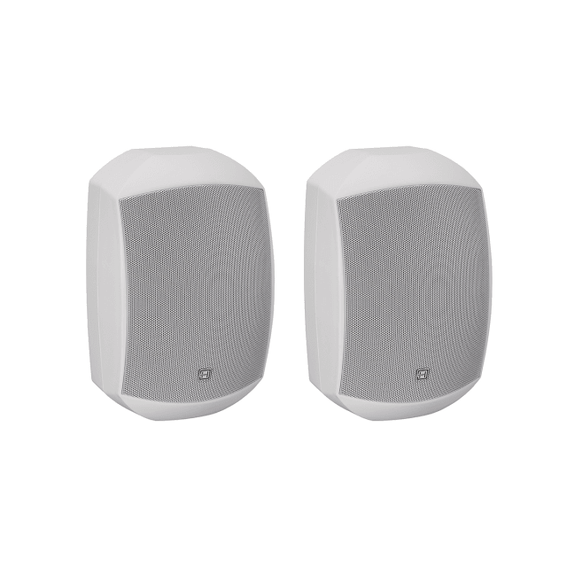 6.5" Waterproof 2-way Passive Wall-Mount Speaker Pair, White