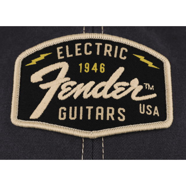 Fender® Transition Logo Patch Hat, Black/Stone One Size