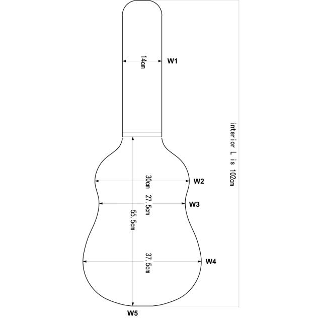 Archtop hardcase for classic guitar in tweed covering