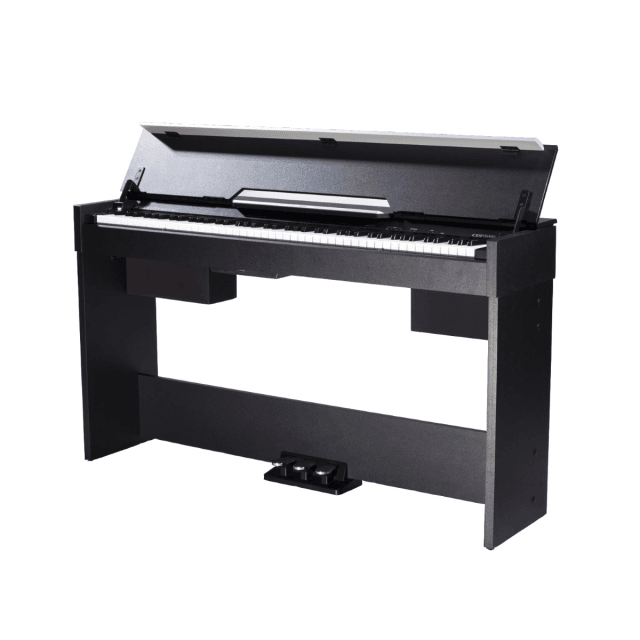Compact digital piano with cabinet