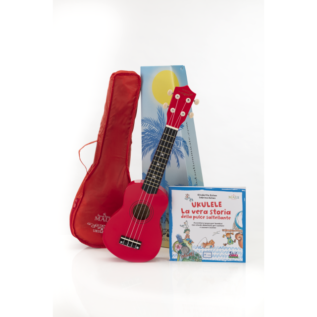 Ukulele MAUI SUNNY con borsa e libro educativo CURCI per bambini 