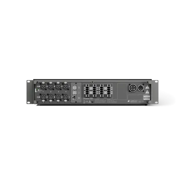 8x600W @ 2 Ohm Class-D Amplifier, Integrated DSP, 2x2 Dante Channels Enabled