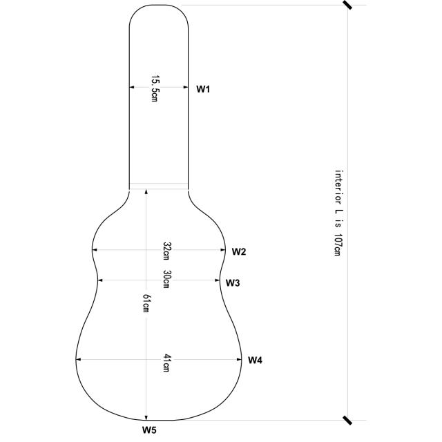 Astuccio rigido archtop con rivestimento in Snowflake per chitarra acustica