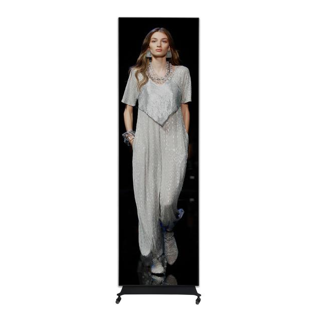 Outdoor led poster with mobile stand and integrated media player
