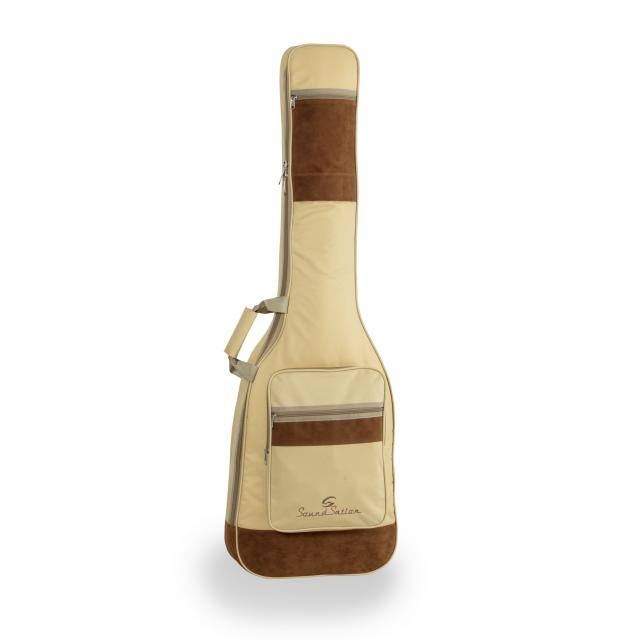 Electric bass bag with suede leather inserts