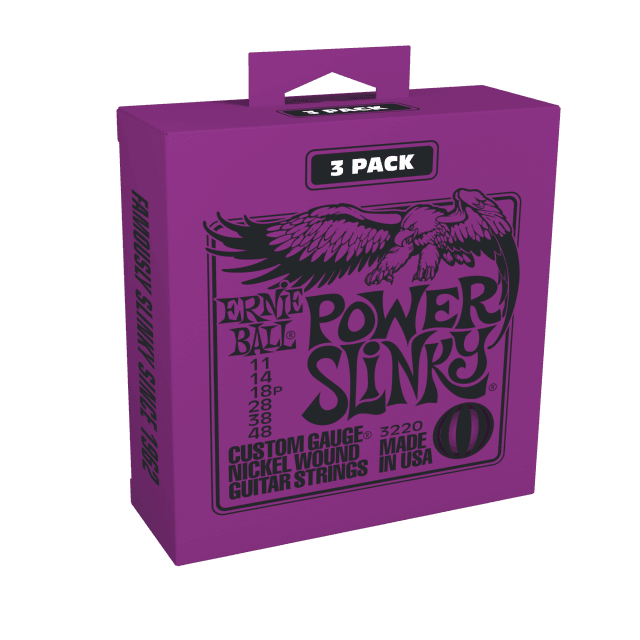 Power Slinky Nickel wound electric guitar strings 3-pack 11/48